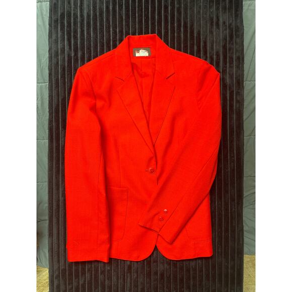 Vintage Toffee Women’s Red Dress Suit Blazer Size Medium - Picture 2 of 7